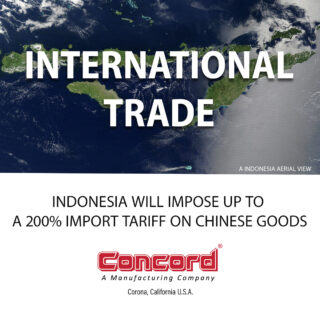 Indonesia imposes an import tariff of up to 200 percent on Chinese products.