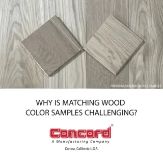 Why is matching wood color samples challenging?